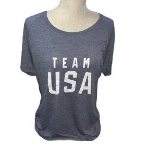 Sport Tek Unisex Team USA Blue Women's Top Size Large Short Sleeve Olympics